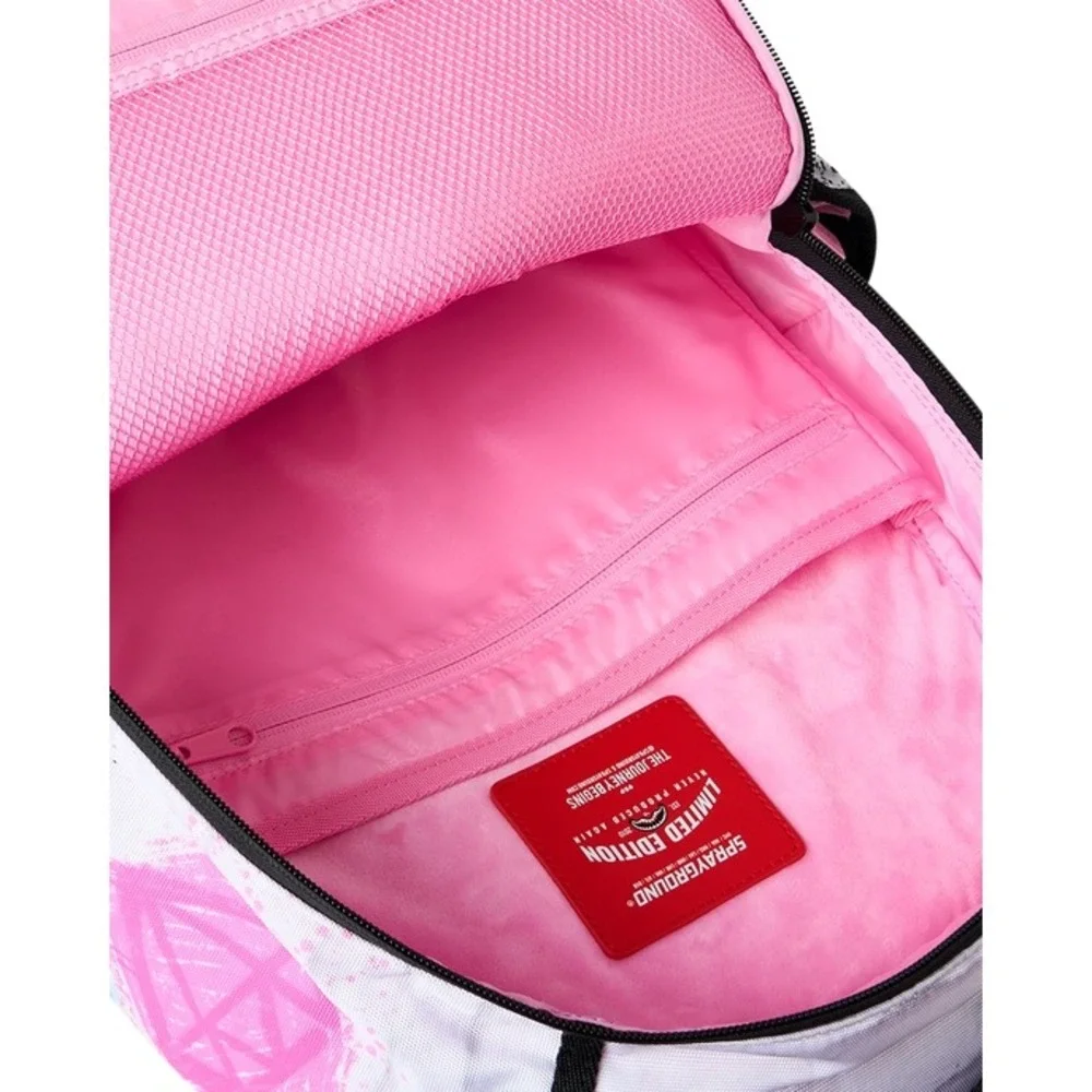 NEW Sprayground Pink Panther Heist Mural Shark Backpack Pink White Black Unisex